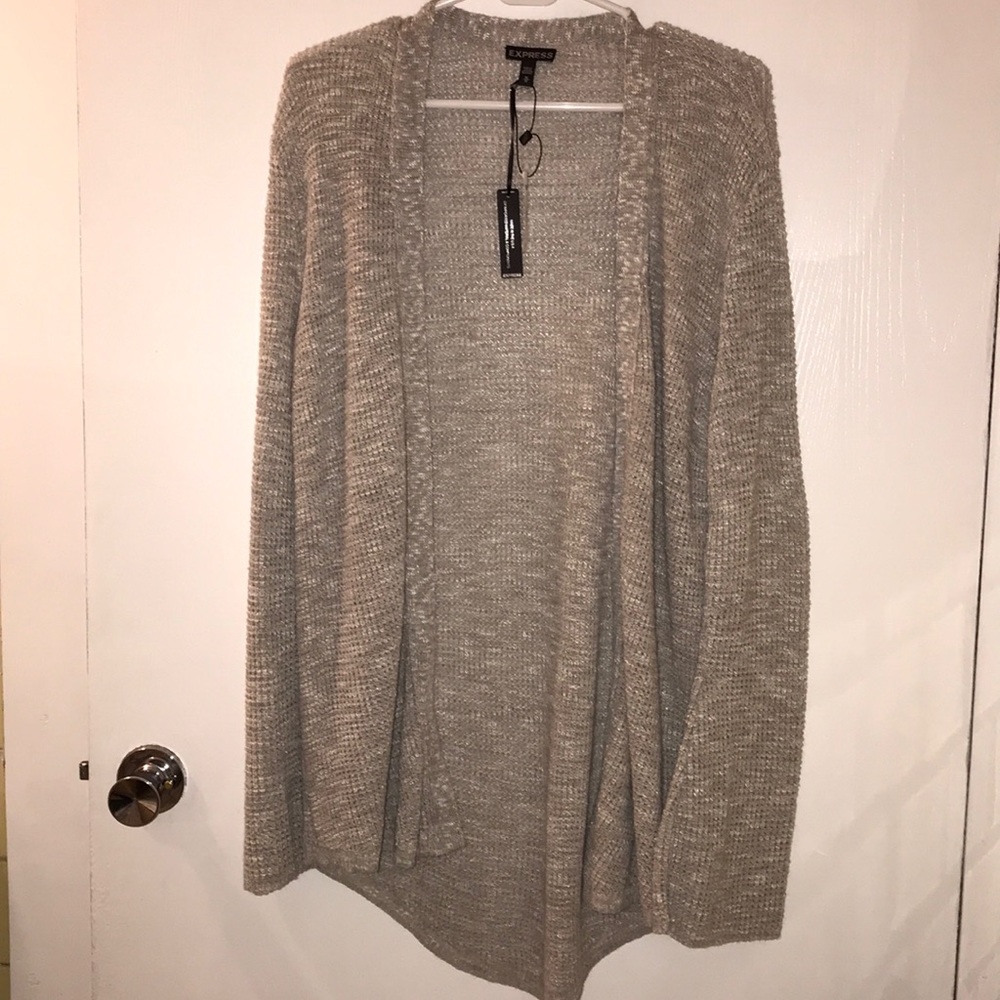 Express Bell Sleeve Gray Cardigan